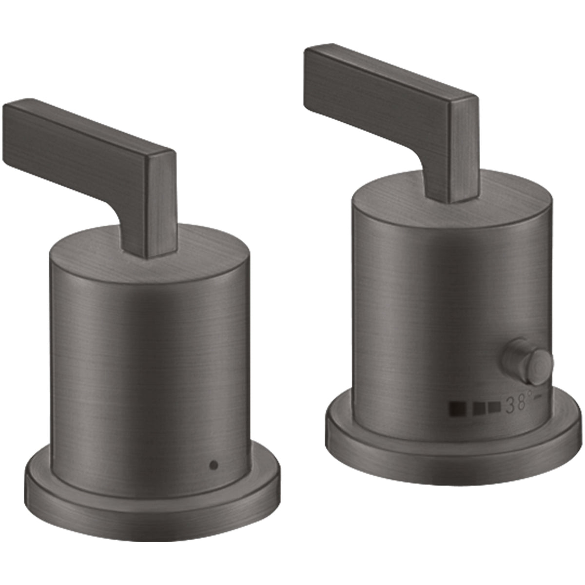 AXOR-Citterio-2-hole-rim-mounted-thermostatic-bath-mixer-with-lever-handles-Brushed-Black-Chrome