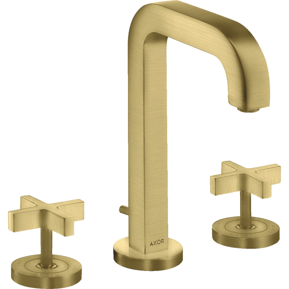 AXOR-Citterio-3-hole-basin-mixer-170-with-spout-140-mm-cross-handles-escutcheons-and-pop-up-waste-set-Brushed-Brass-39133950