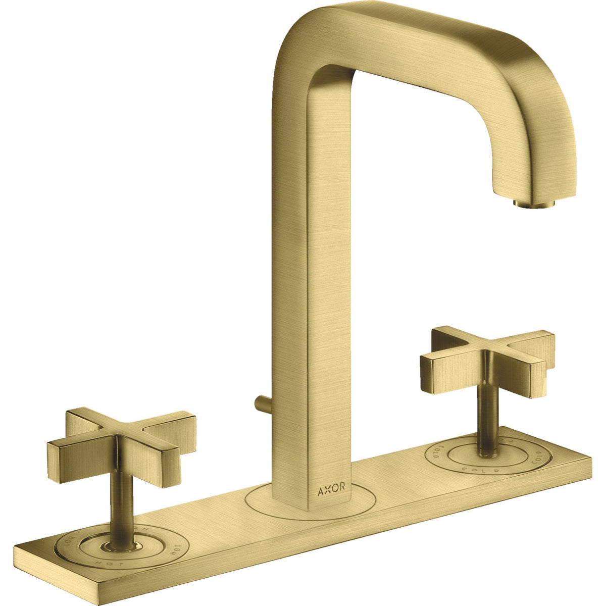 AXOR-Citterio-3-hole-basin-mixer-170-with-spout-140-mm-cross-handles-plate-and-pop-up-waste-set-Brushed-Brass-39134950
