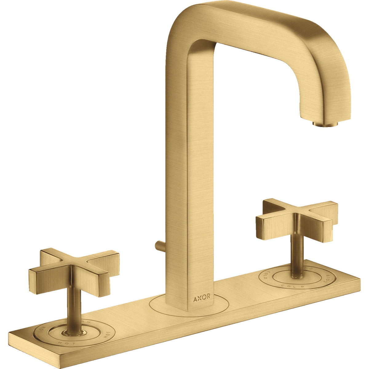 AXOR-Citterio-3-hole-basin-mixer-170-with-spout-140-mm-cross-handles-plate-and-pop-up-waste-set-Brushed-Gold-Optic-39134250