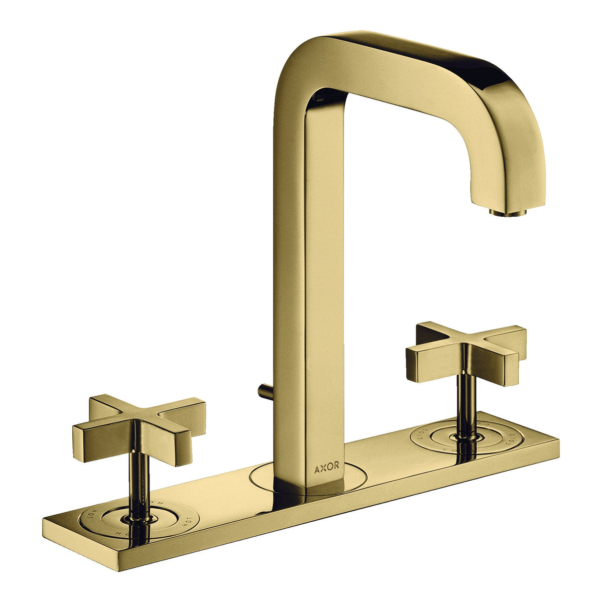 AXOR-Citterio-3-hole-basin-mixer-170-with-spout-140-mm-cross-handles-plate-and-pop-up-waste-set-Polished-Brass-39134930