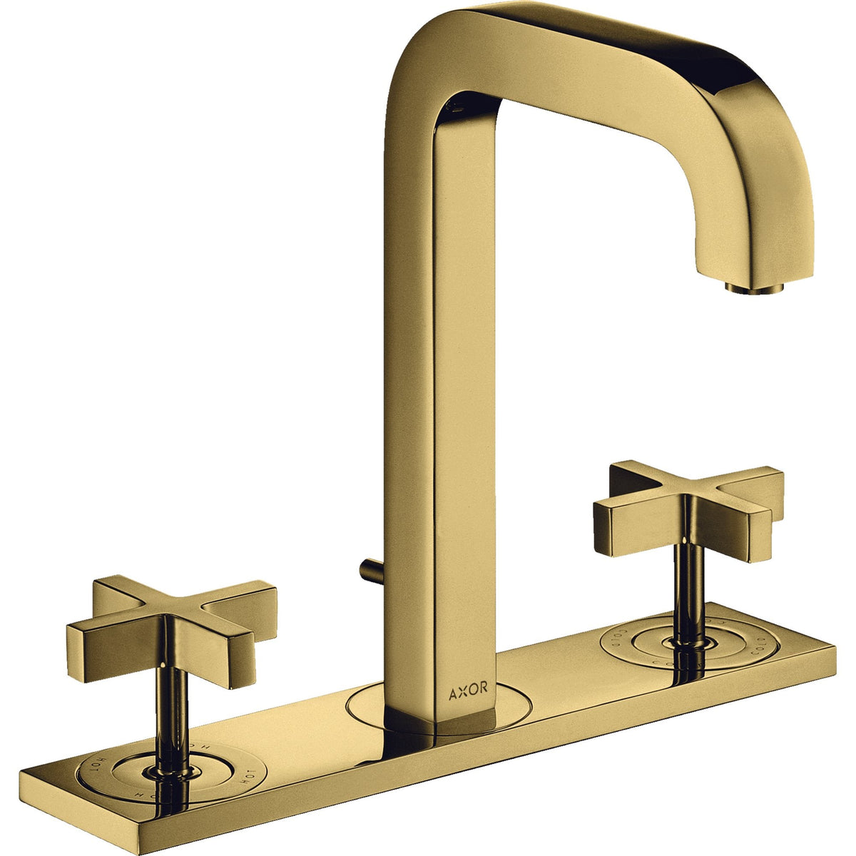 AXOR-Citterio-3-hole-basin-mixer-170-with-spout-140-mm-cross-handles-plate-and-pop-up-waste-set-Polished-Gold-Optic-39134990