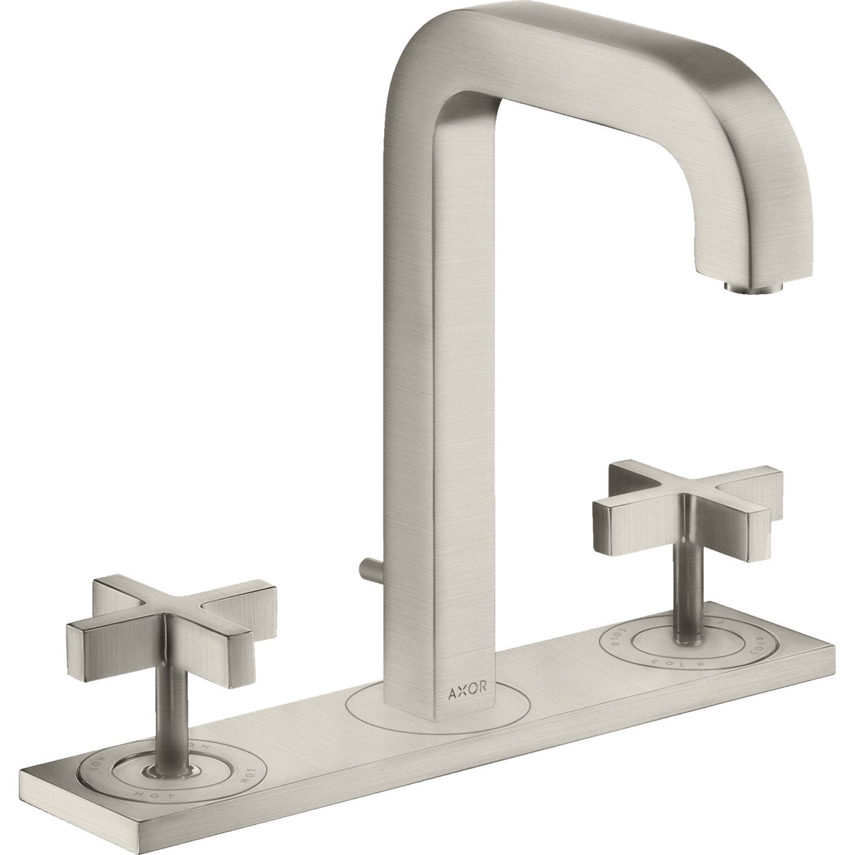 AXOR-Citterio-3-hole-basin-mixer-170-with-spout-140-mm-cross-handles-plate-and-pop-up-waste-set-Stainless-Steel-Optic-39134800