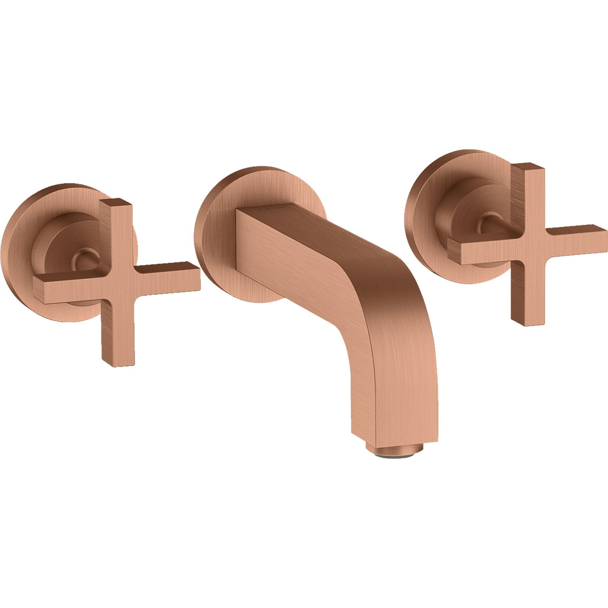 AXOR-Citterio-3-hole-basin-mixer-for-concealed-installation-wall-mounted-with-spout-162-mm-cross-handles-and-escutcheons-Brushed-Red-Gold-39313310