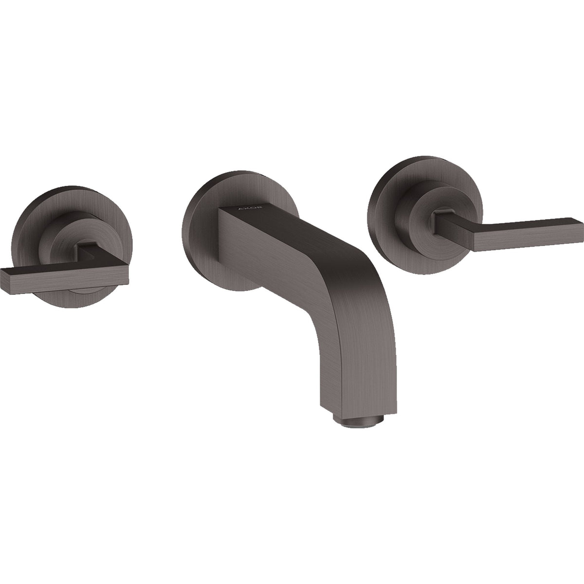AXOR-Citterio-3-hole-basin-mixer-for-concealed-installation-wall-mounted-with-spout-162-mm-lever-handles-and-escutcheons-Brushed-Black-Chrome-39315340