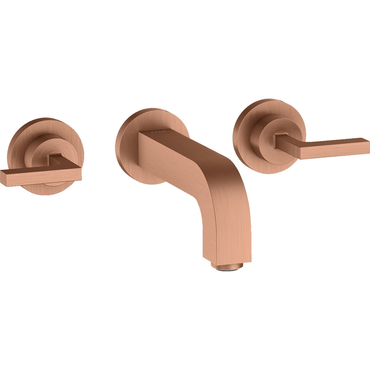AXOR-Citterio-3-hole-basin-mixer-for-concealed-installation-wall-mounted-with-spout-162-mm-lever-handles-and-escutcheons-Brushed-Red-Gold-39315310