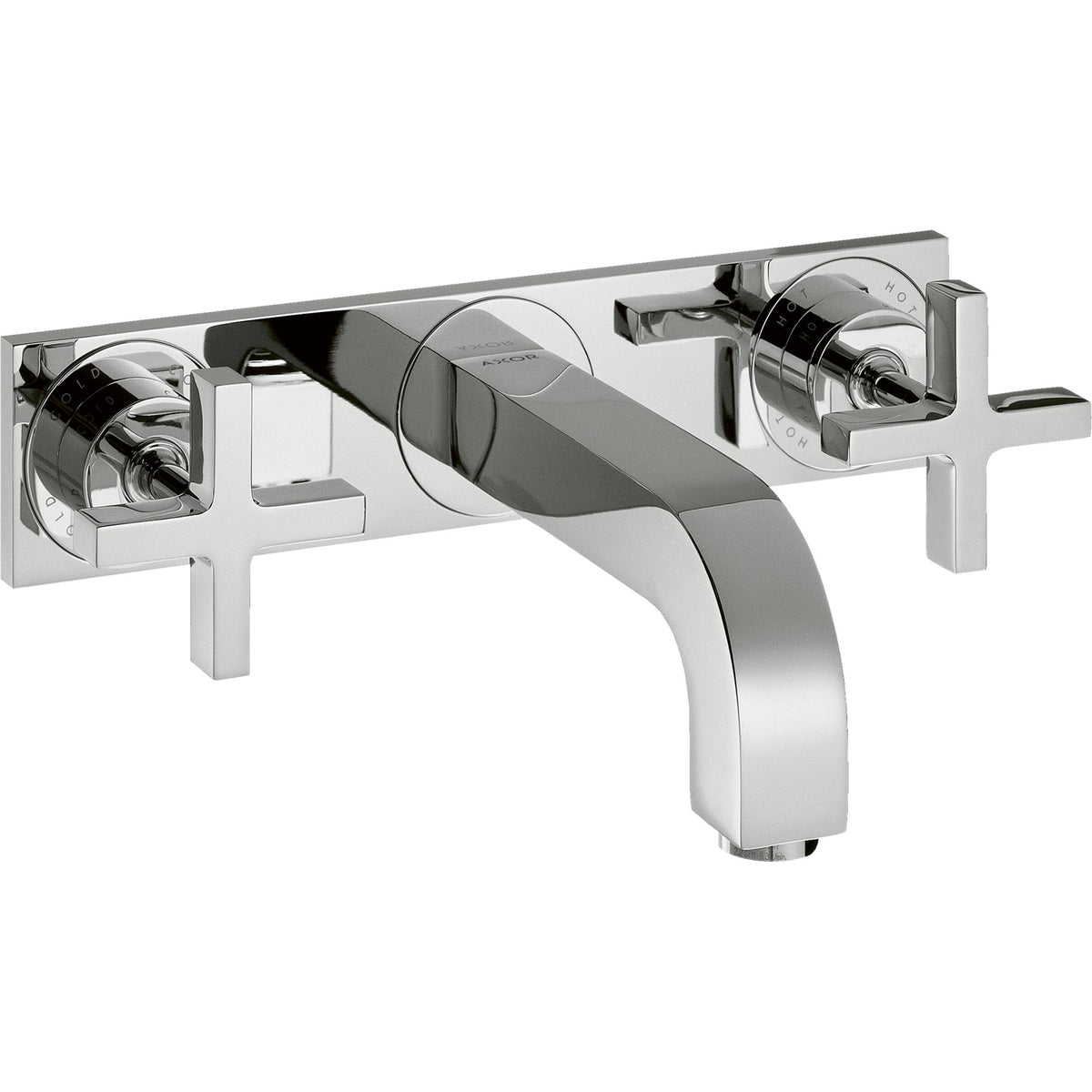 AXOR-Citterio-3-hole-basin-mixer-for-concealed-installation-wall-mounted-with-spout-166-mm-cross-handles-and-plate-Chrome-39314000