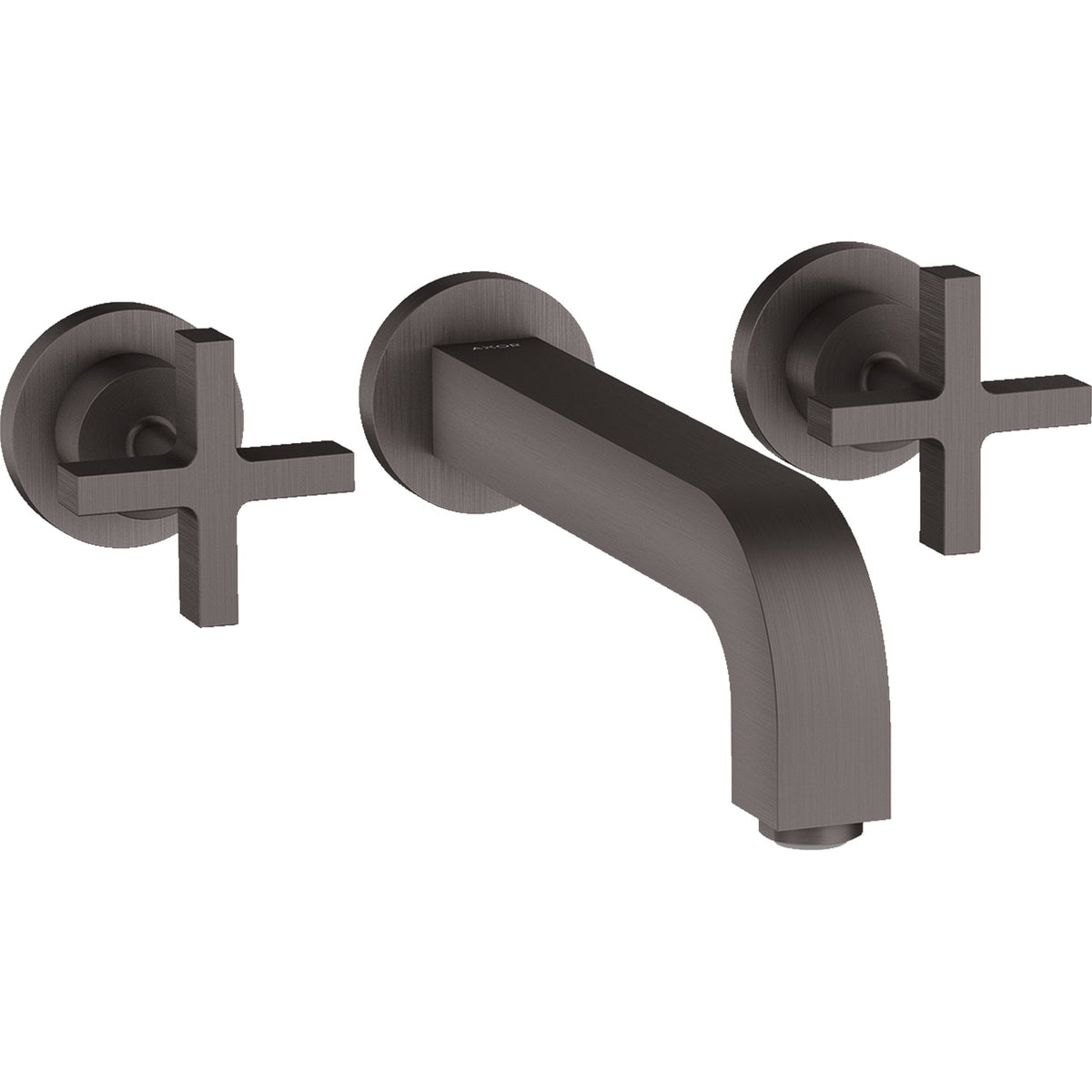 AXOR-Citterio-3-hole-basin-mixer-for-concealed-installation-wall-mounted-with-spout-222-mm-cross-handles-and-escutcheons-Brushed-Black-Chrome-39143340