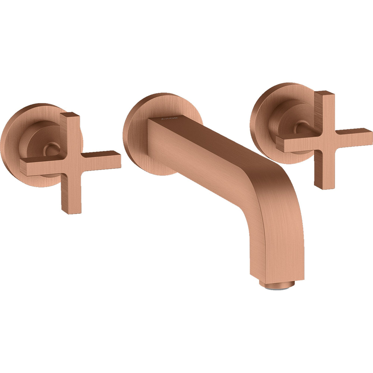 AXOR-Citterio-3-hole-basin-mixer-for-concealed-installation-wall-mounted-with-spout-222-mm-cross-handles-and-escutcheons-Brushed-Red-Gold-39143310
