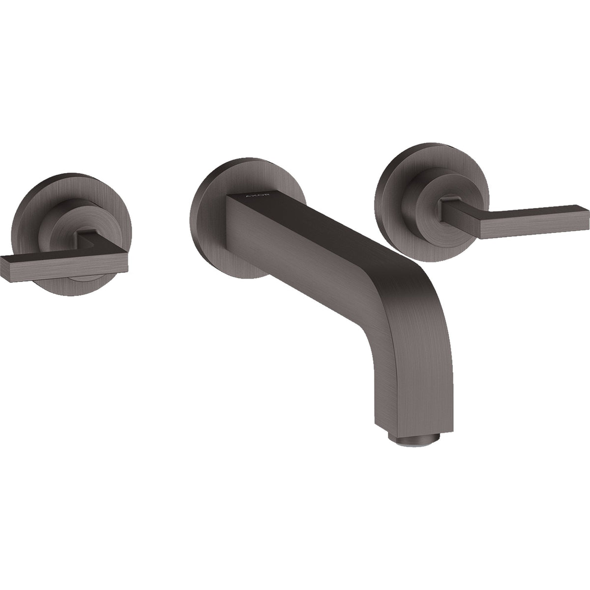 AXOR-Citterio-3-hole-basin-mixer-for-concealed-installation-wall-mounted-with-spout-222-mm-lever-handles-and-escutcheons-Brushed-Black-Chrome-39147340