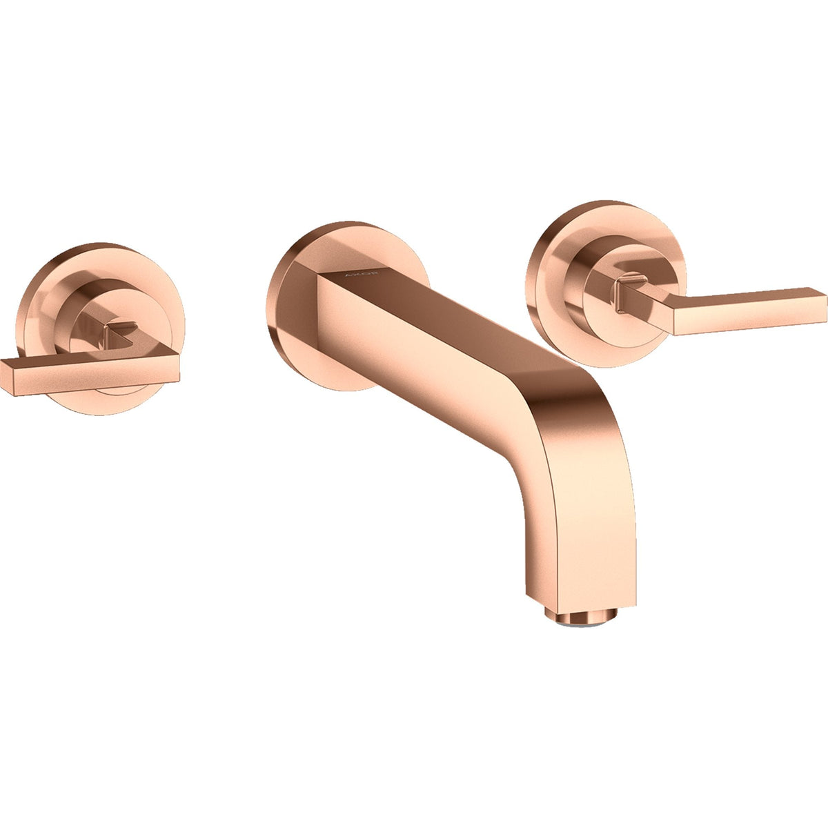 AXOR-Citterio-3-hole-basin-mixer-for-concealed-installation-wall-mounted-with-spout-222-mm-lever-handles-and-escutcheons-Polished-Red-Gold-39147300