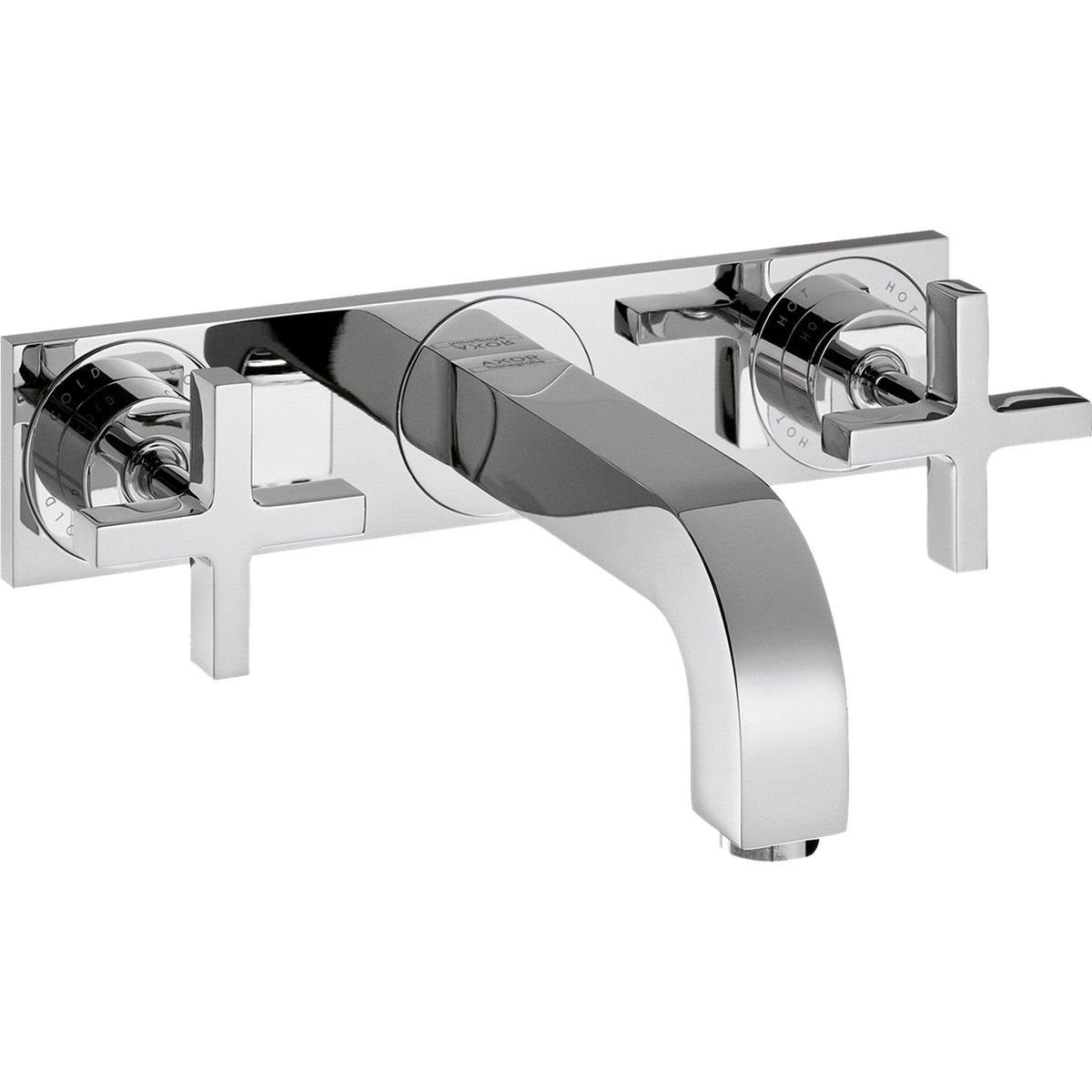 AXOR-Citterio-3-hole-basin-mixer-for-concealed-installation-wall-mounted-with-spout-226-mm-cross-handles-and-plate-Chrome-39144000