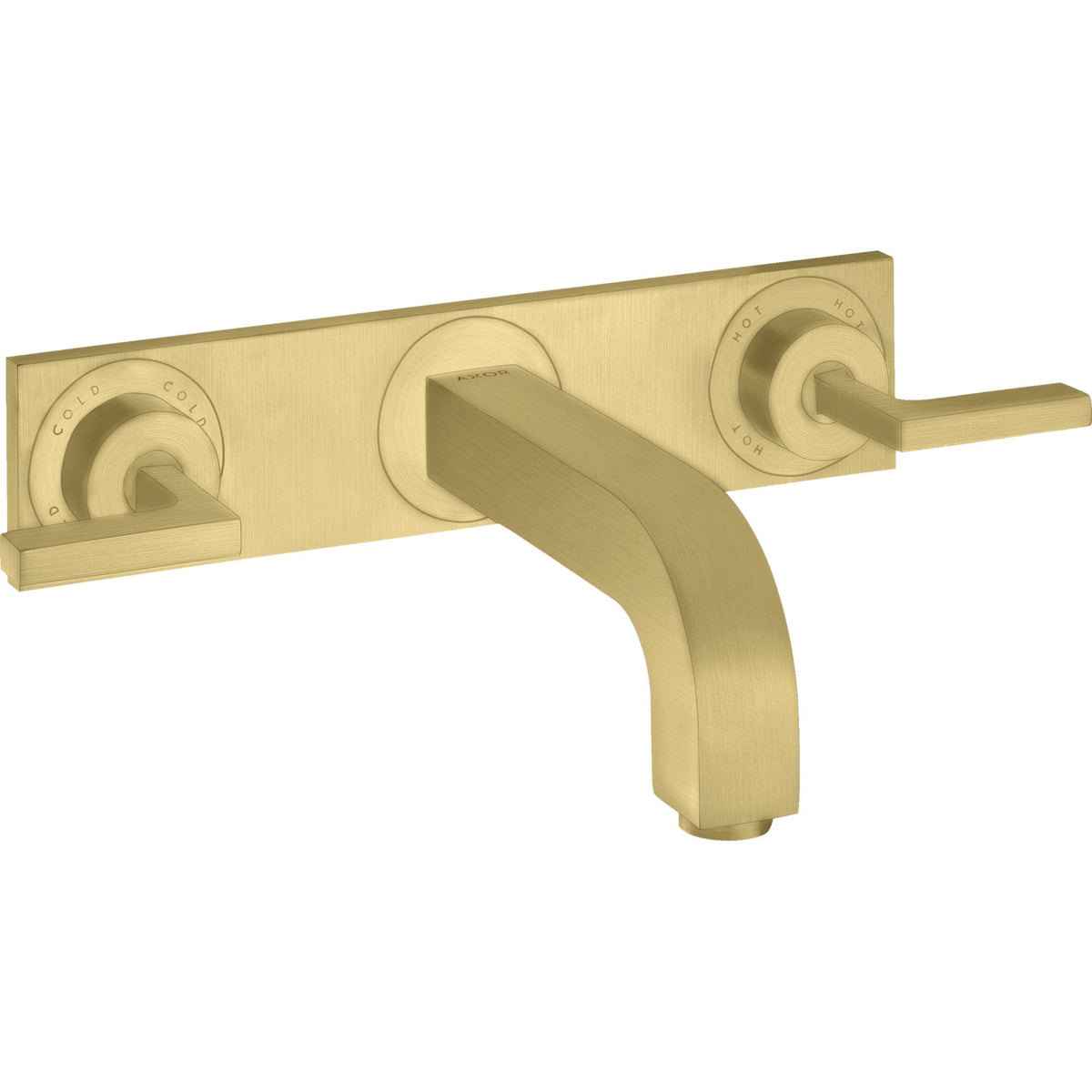 AXOR-Citterio-3-hole-basin-mixer-for-concealed-installation-wall-mounted-with-spout-226-mm-lever-handles-and-plate-Brushed-Brass-39148950