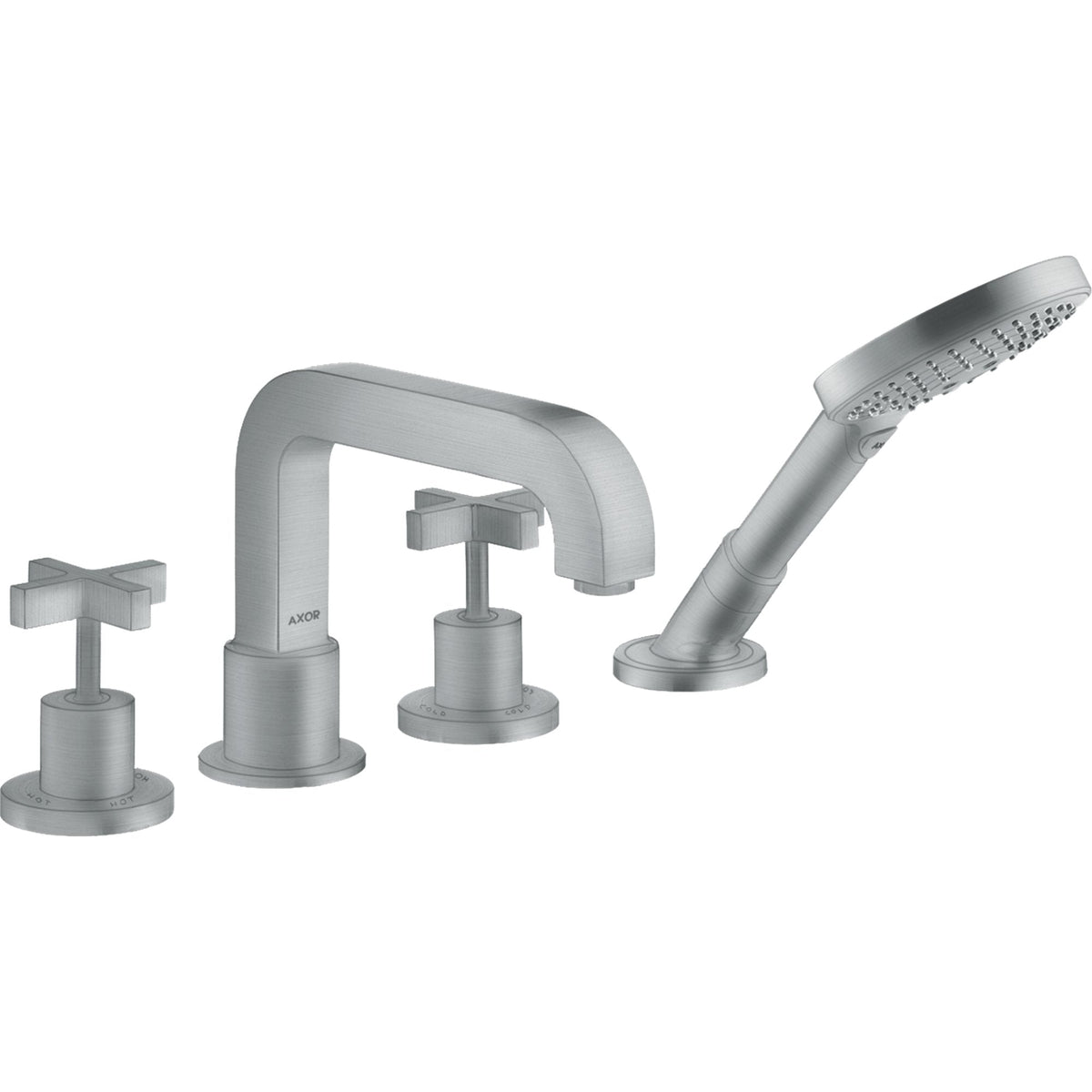 AXOR-Citterio-4-hole-tile-mounted-bath-mixer-with-cross-handles-and-escutcheons-Brushed-Chrome-39453260