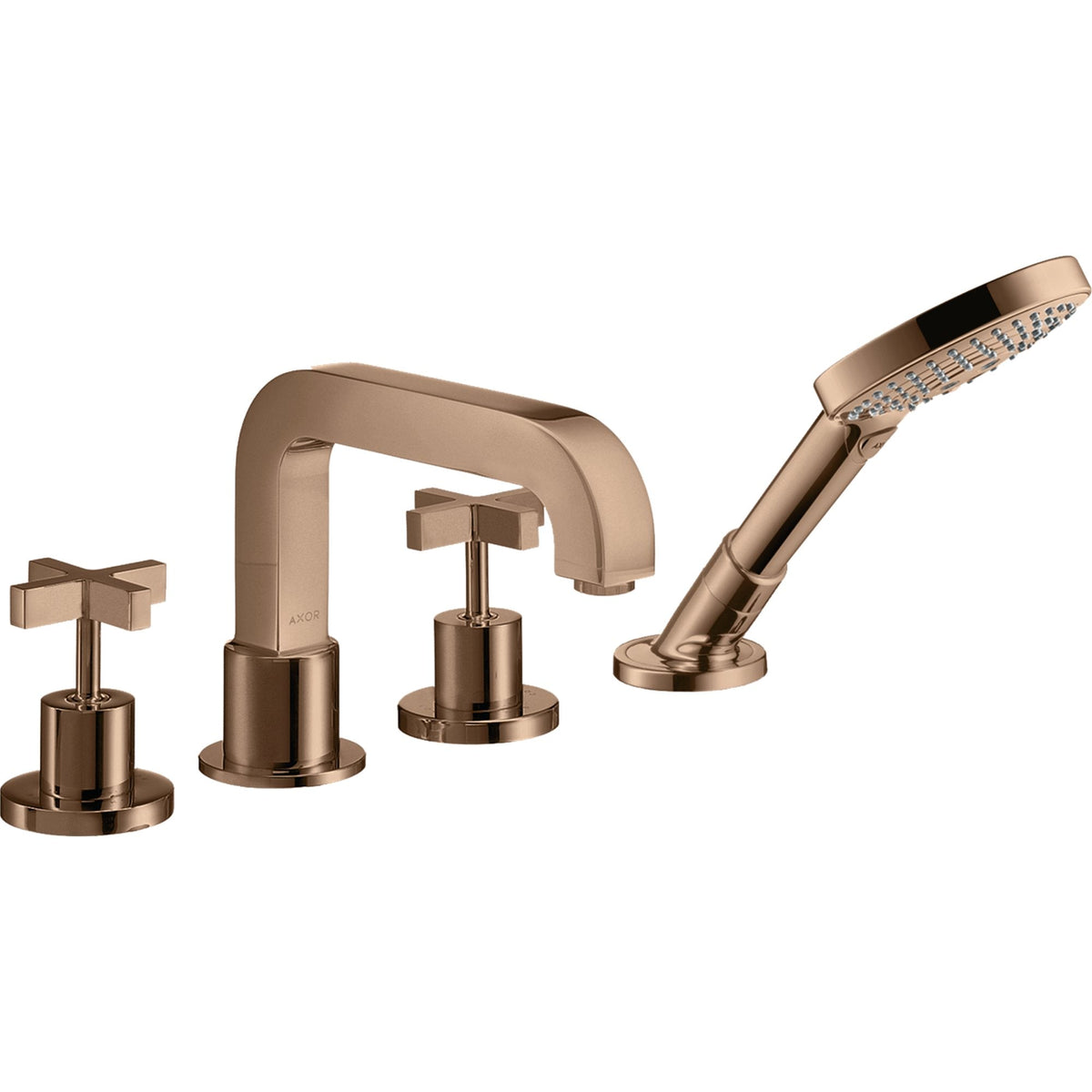 AXOR-Citterio-4-hole-tile-mounted-bath-mixer-with-cross-handles-and-escutcheons-Polished-Red-Gold-39453300