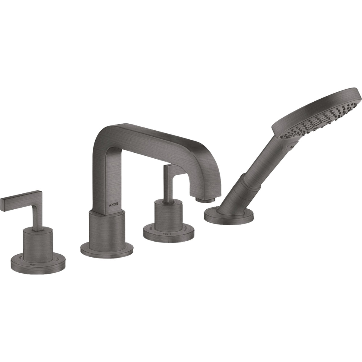 AXOR-Citterio-4-hole-tile-mounted-bath-mixer-with-lever-handles-and-escutcheons-Brushed-Black-Chrome-39454340