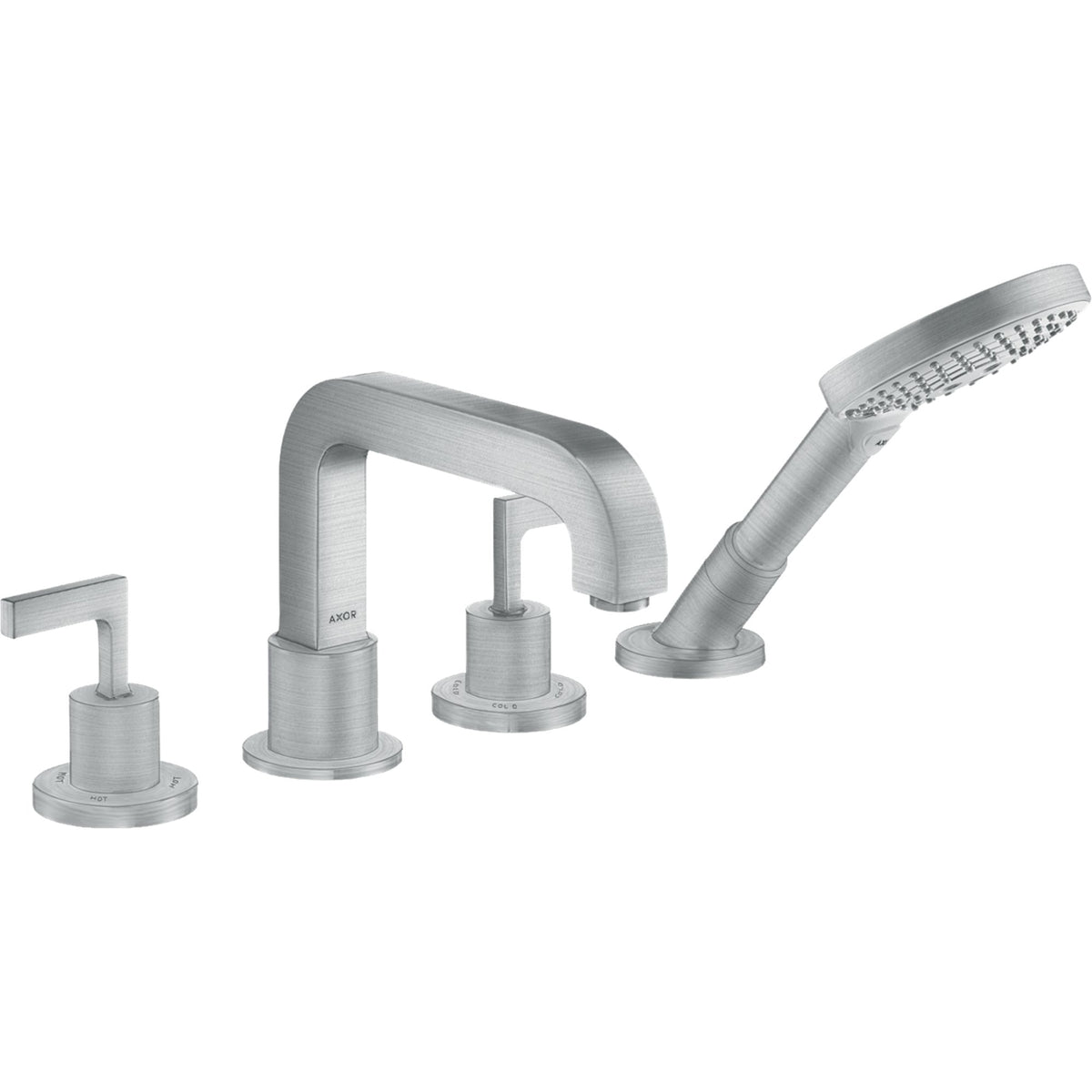 AXOR-Citterio-4-hole-tile-mounted-bath-mixer-with-lever-handles-and-escutcheons-Brushed-Chrome-39454260