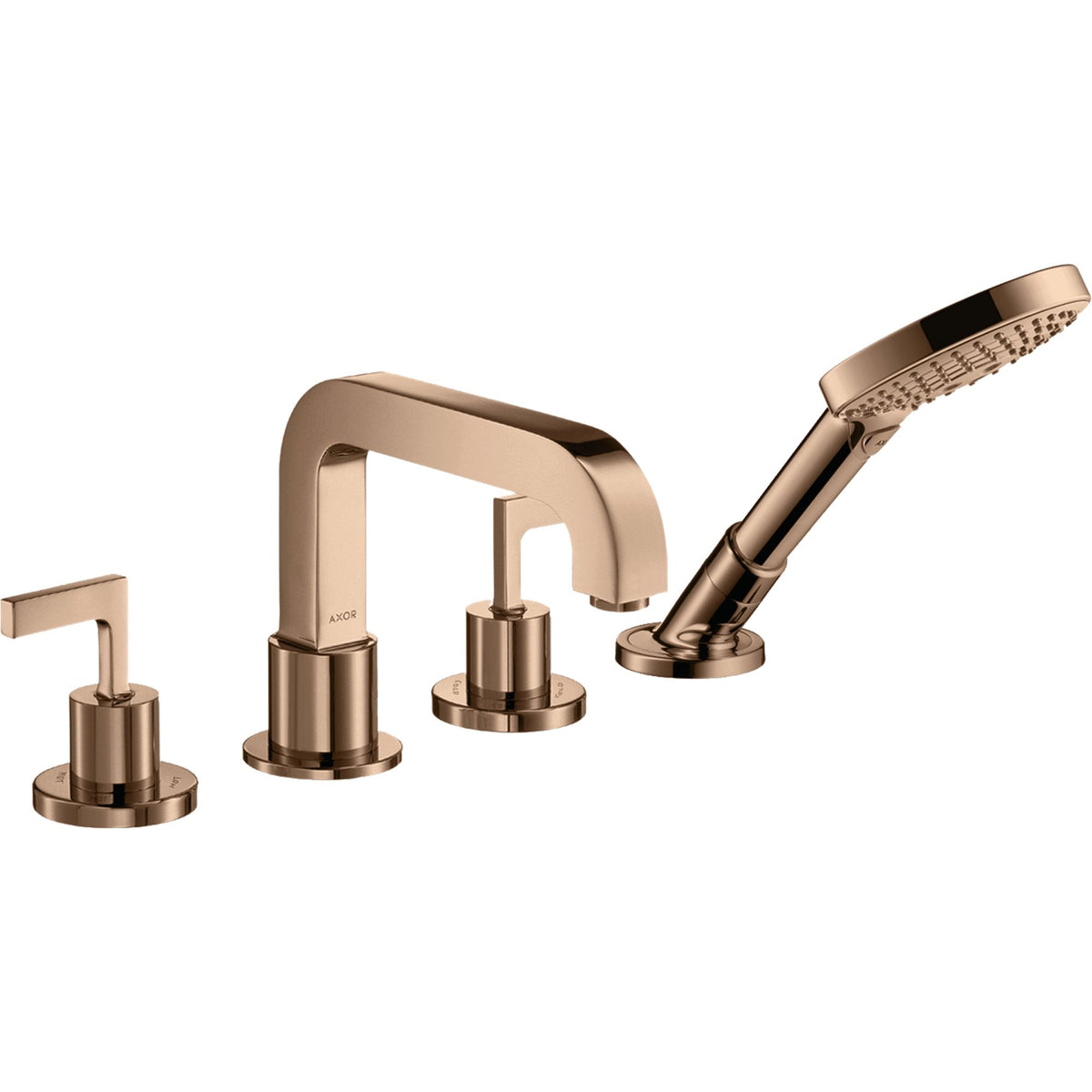 AXOR-Citterio-4-hole-tile-mounted-bath-mixer-with-lever-handles-and-escutcheons-Polished-Red-Gold-39454300