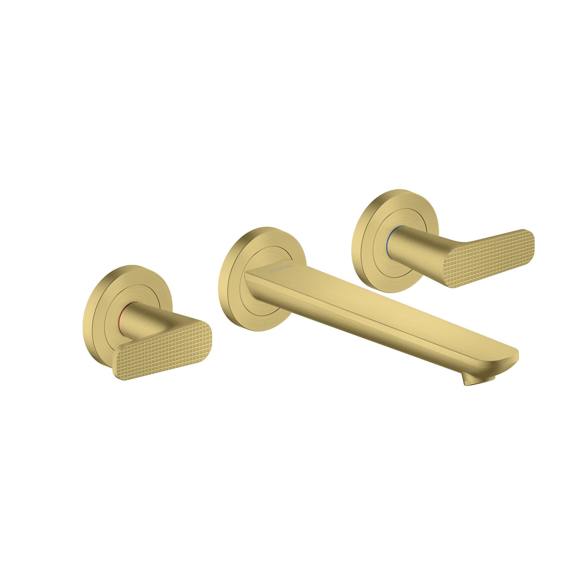 AXOR-Citterio-C-3-hole-basin-mixer-for-concealed-installation-wall-mounted-with-spout-195-mm-cubic-cut-Brushed-Brass-49071950
