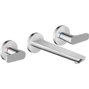 AXOR-Citterio-C-3-hole-basin-mixer-for-concealed-installation-wall-mounted-with-spout-195-mm-cubic-cut-Chrome-49071000