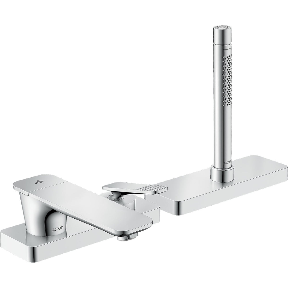 AXOR-Citterio-C-3-hole-rim-mounted-single-lever-bath-mixer-with-sBox-cubic-cut-Chrome-49431000