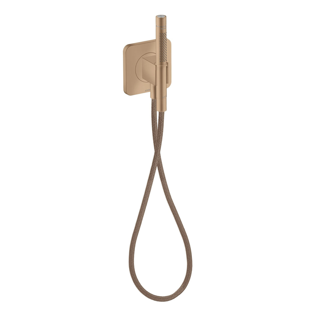AXOR-Citterio-C-Porter-unit-120-120-softsquare-with-baton-hand-shower-2jet-and-textile-shower-hose-Brushed-Red-Gold-49626310