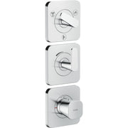 AXOR-Citterio-C-Thermostatic-module-380-120-for-concealed-installation-with-escutcheons-for-3-functions-Chrome-49710000