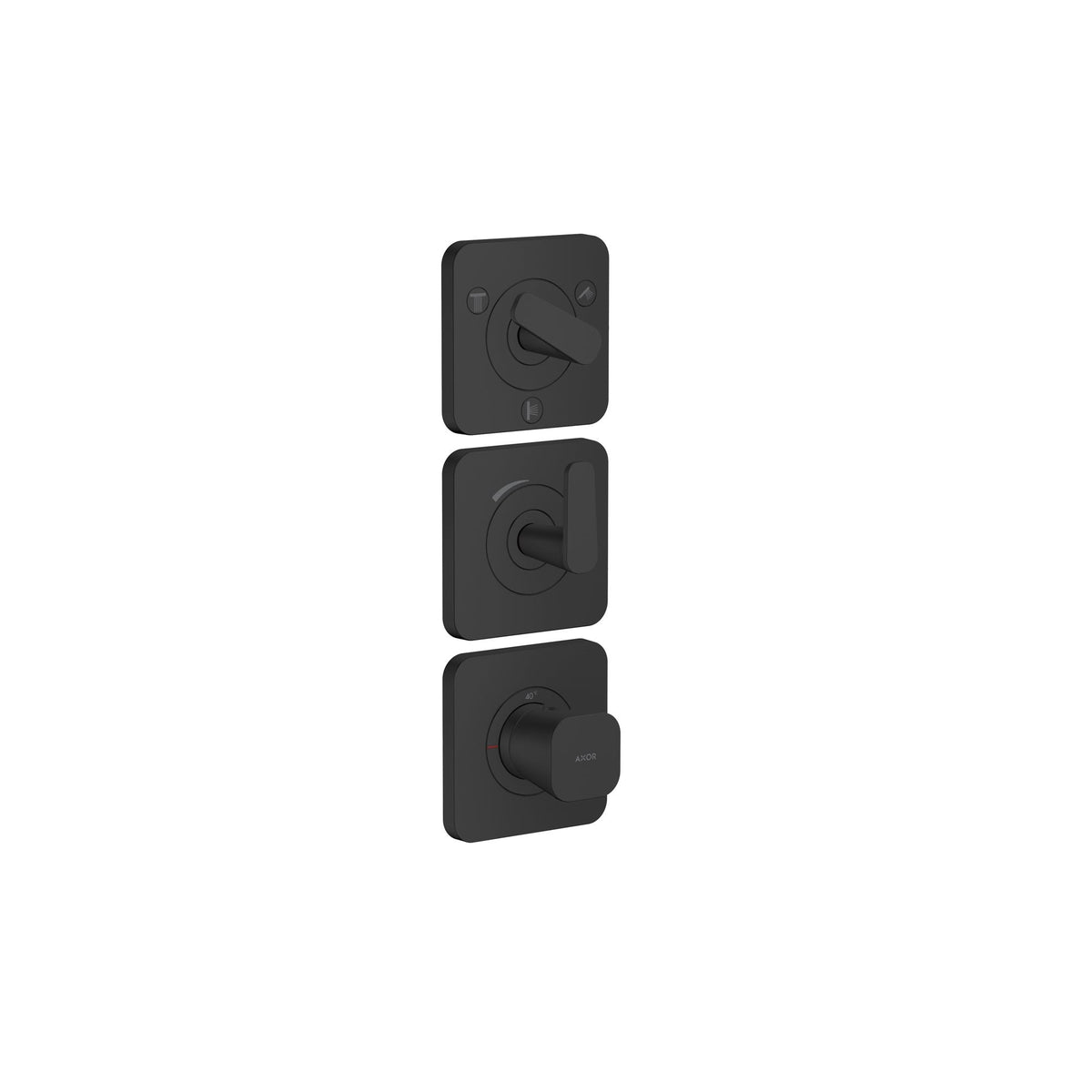 AXOR-Citterio-C-Thermostatic-module-380-120-for-concealed-installation-with-escutcheons-for-3-functions-Matt-Black-49710670