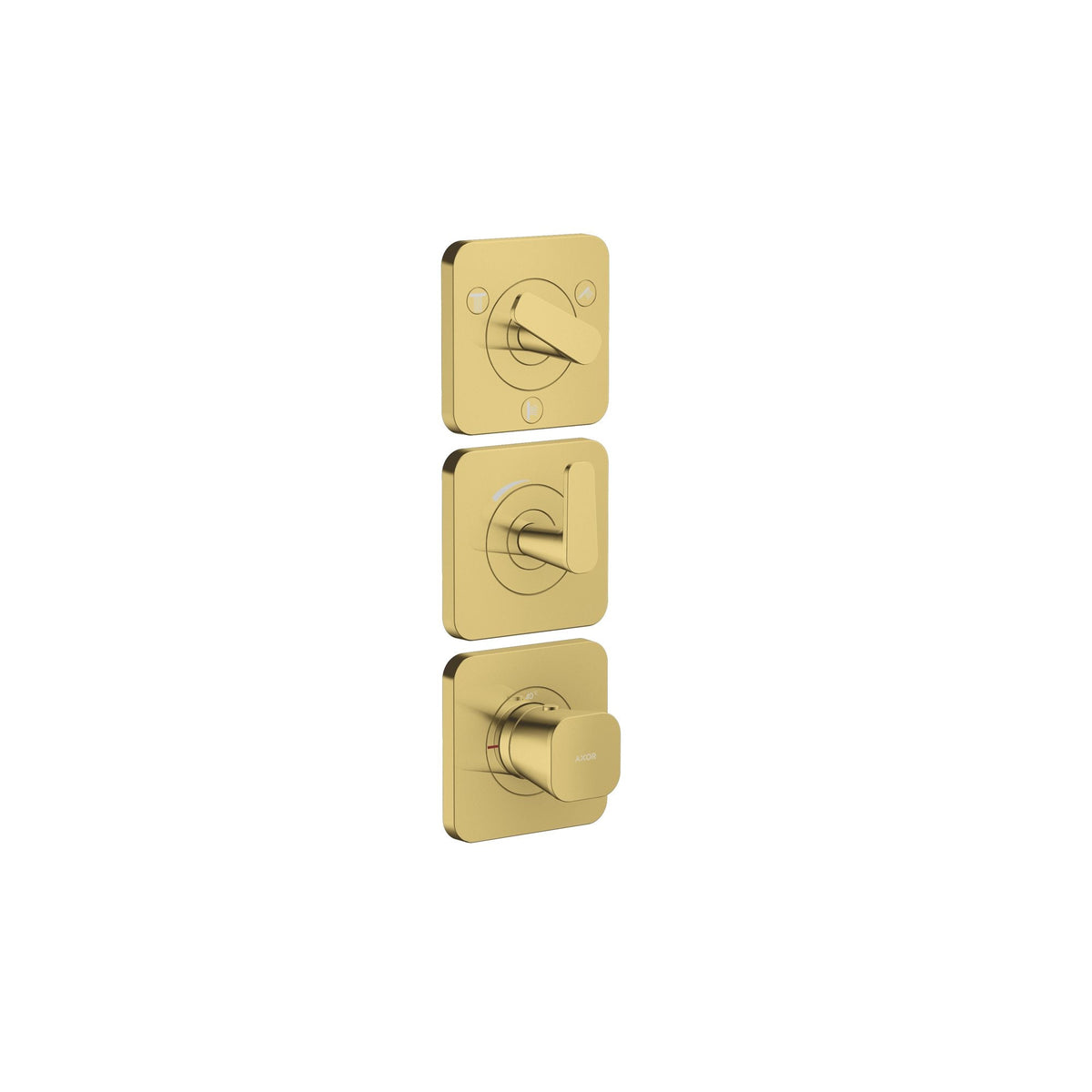 AXOR-Citterio-C-Thermostatic-module-380-120-for-concealed-installation-with-escutcheons-for-3-functions-Polished-Gold-Optic-49710990