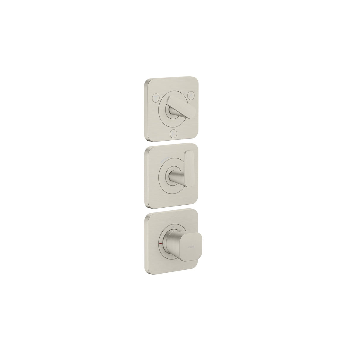 AXOR-Citterio-C-Thermostatic-module-380-120-for-concealed-installation-with-escutcheons-for-3-functions-Stainless-Steel-Optic-49710800