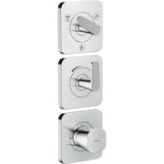AXOR-Citterio-C-Thermostatic-module-380-120-for-concealed-installation-with-escutcheons-for-3-functions-cubic-cut-Chrome-49711000