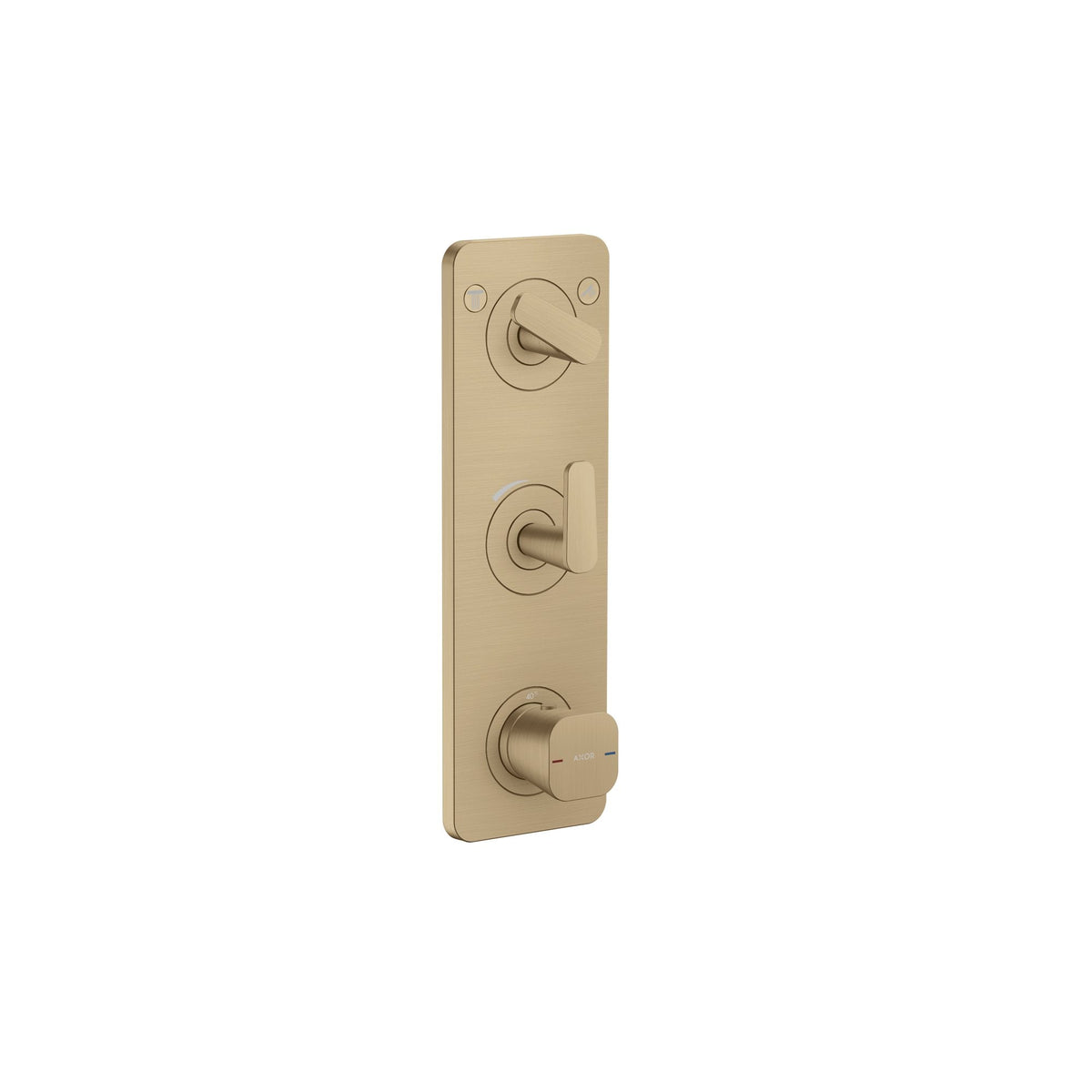 AXOR-Citterio-C-Thermostatic-module-380-120-for-concealed-installation-with-plate-for-2-functions-Brushed-Bronze-49700140