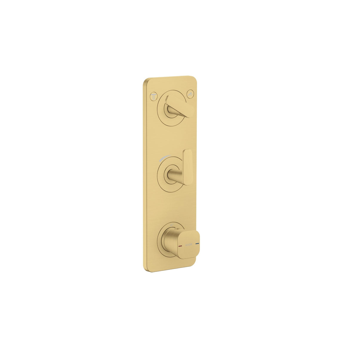 AXOR-Citterio-C-Thermostatic-module-380-120-for-concealed-installation-with-plate-for-2-functions-Brushed-Gold-Optic-49700250