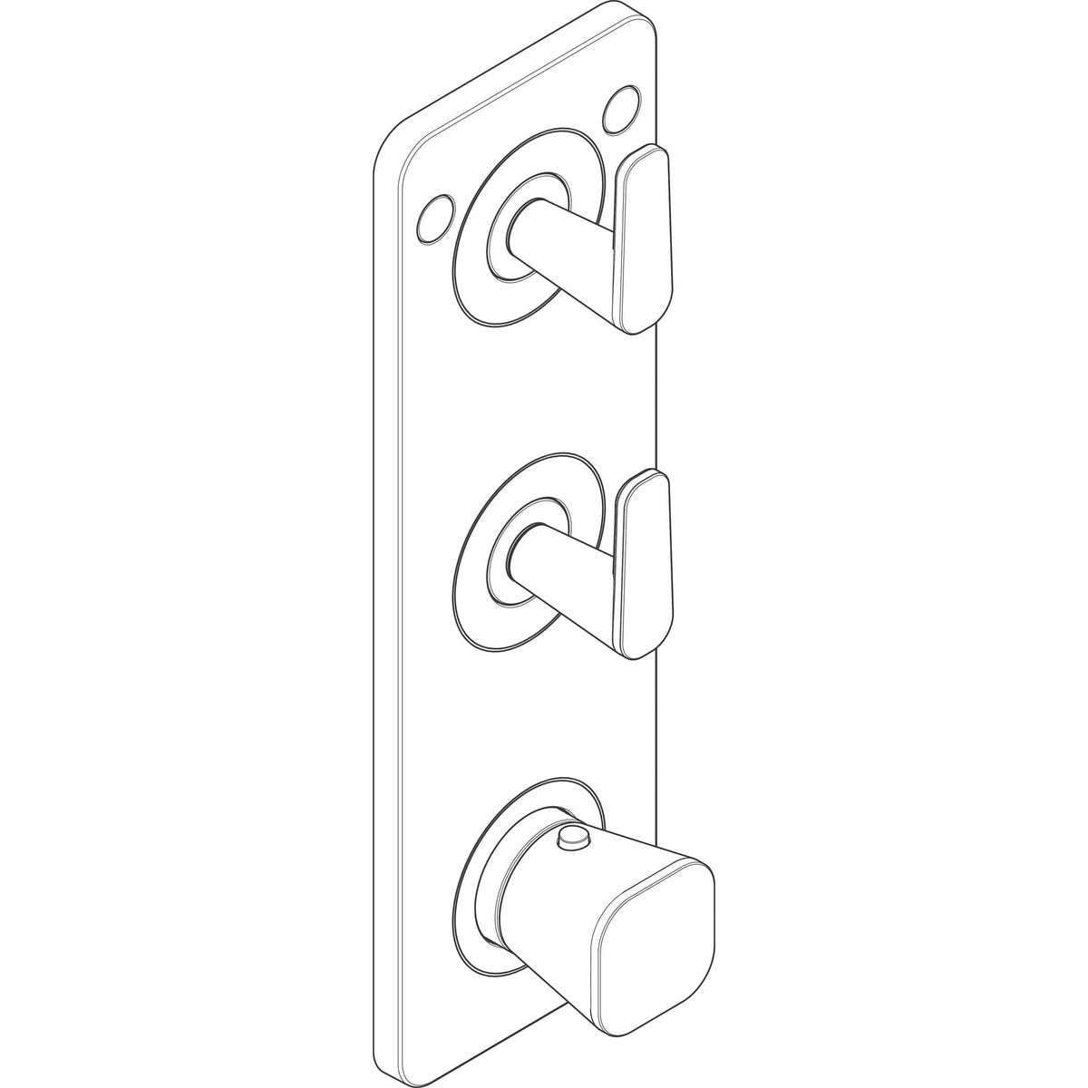 AXOR-Citterio-C-Thermostatic-module-380-120-for-concealed-installation-with-plate-for-2-functions-cubic-cut-49701-technical-04