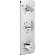 AXOR-Citterio-C-Thermostatic-module-380-120-for-concealed-installation-with-plate-for-2-functions-cubic-cut-Chrome-49701000
