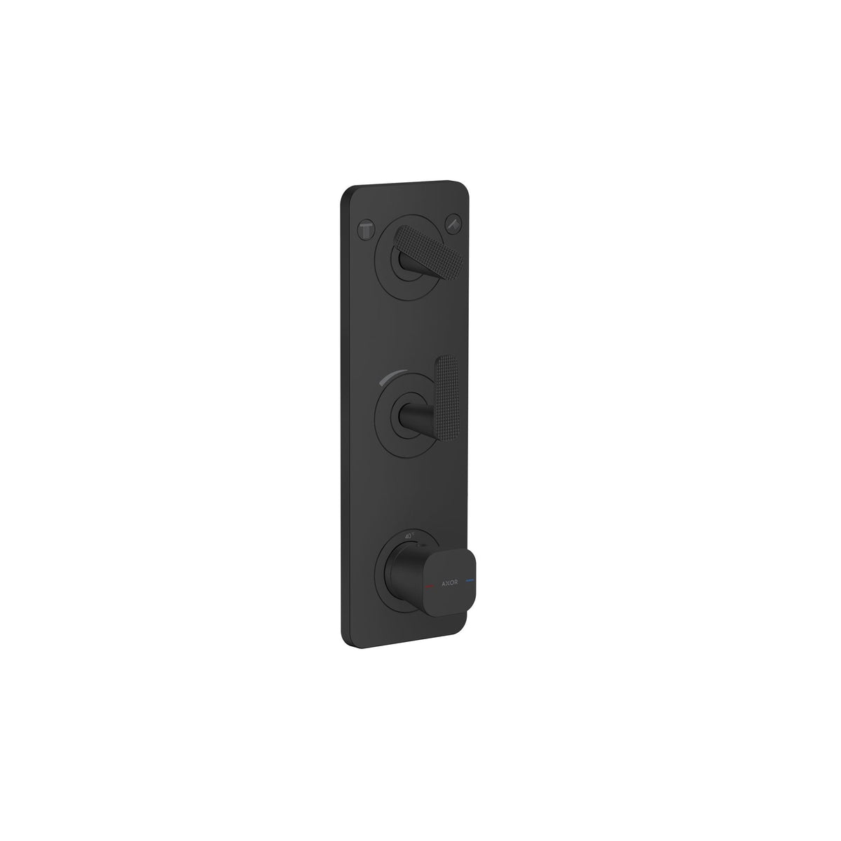 AXOR-Citterio-C-Thermostatic-module-380-120-for-concealed-installation-with-plate-for-2-functions-cubic-cut-Matt-Black-49701670