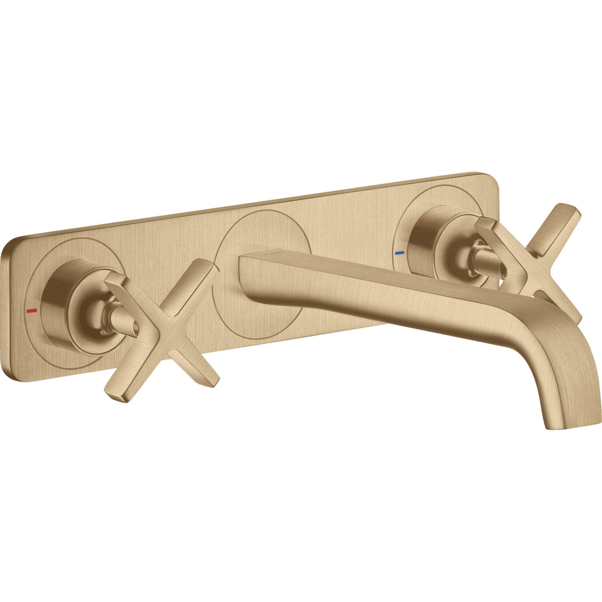 AXOR-Citterio-E-3-hole-basin-mixer-for-concealed-installation-wall-mounted-with-spout-220-mm-and-plate-Brushed-Bronze-36115140