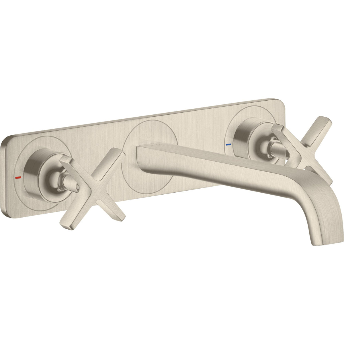 AXOR-Citterio-E-3-hole-basin-mixer-for-concealed-installation-wall-mounted-with-spout-220-mm-and-plate-Brushed-Nickel-36115820