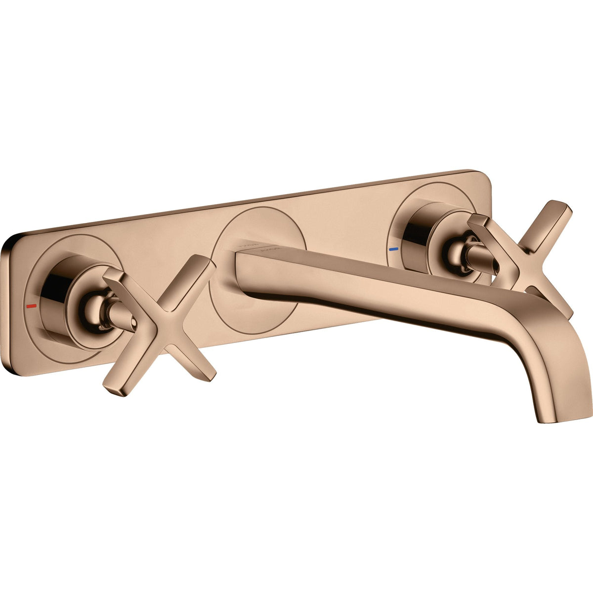 AXOR-Citterio-E-3-hole-basin-mixer-for-concealed-installation-wall-mounted-with-spout-220-mm-and-plate-Polished-Red-Gold-36115300