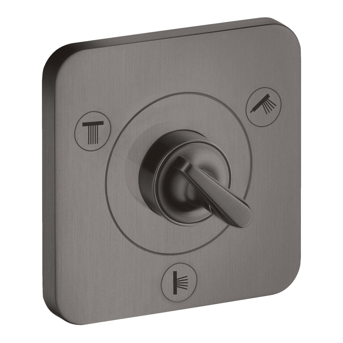 AXOR Citterio E Shut off diverter valve Trio Quattro 120 120 for concealed installation Brushed Black Chrome 36772340