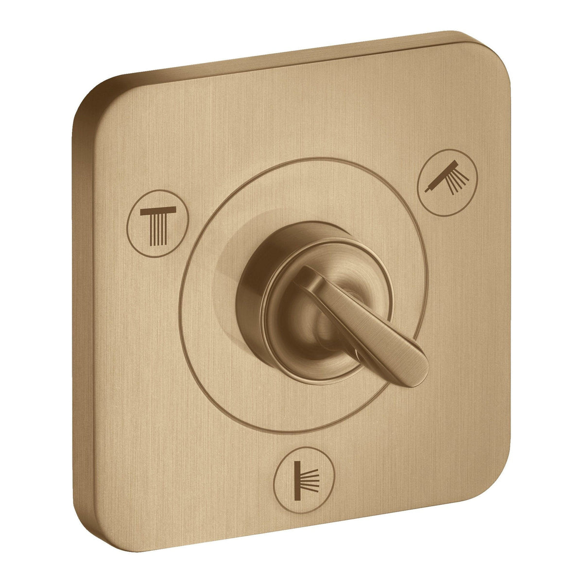 AXOR Citterio E Shut off diverter valve Trio Quattro 120 120 for concealed installation Brushed Bronze 36772140