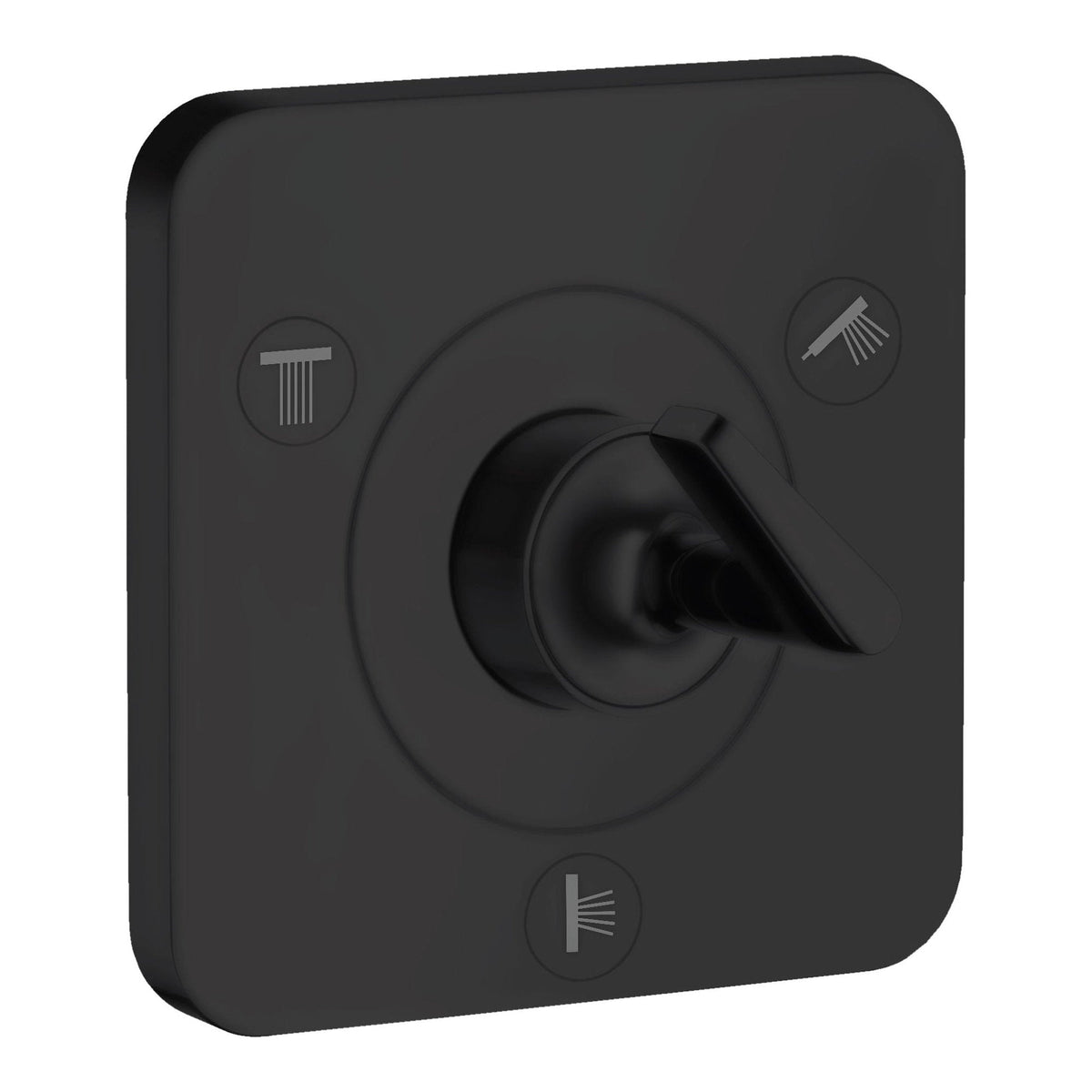 AXOR Citterio E Shut off diverter valve Trio Quattro 120 120 for concealed installation Matt Black 36772670