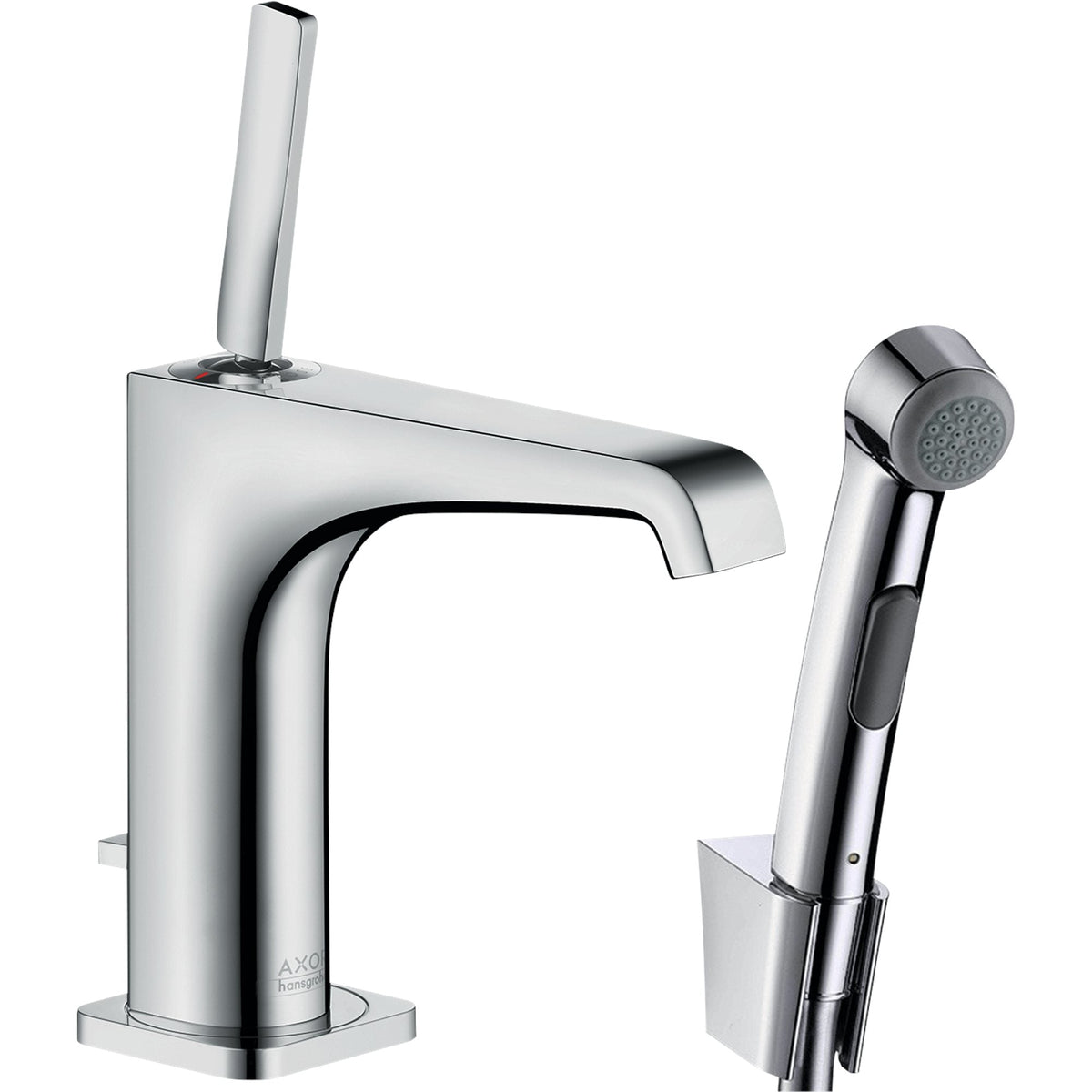 AXOR-Citterio-E-Single-lever-basin-mixer-130-with-bidette-hand-shower-and-shower-hose-1-60-m-Chrome-36130000