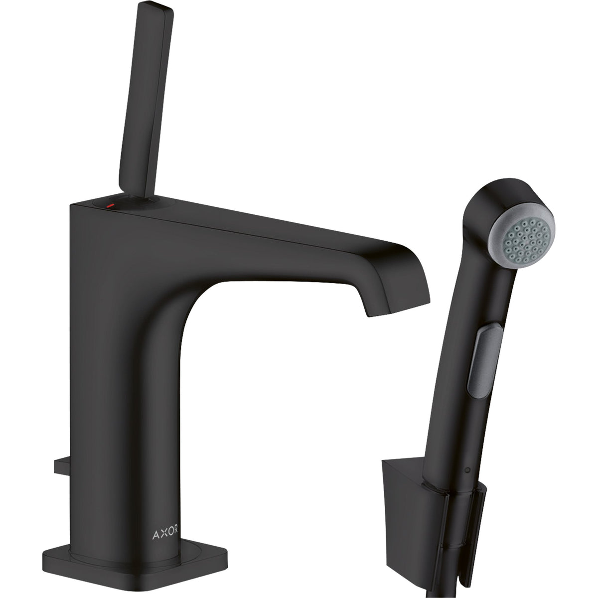 AXOR-Citterio-E-Single-lever-basin-mixer-130-with-bidette-hand-shower-and-shower-hose-1-60-m-Matt-Black-36130670