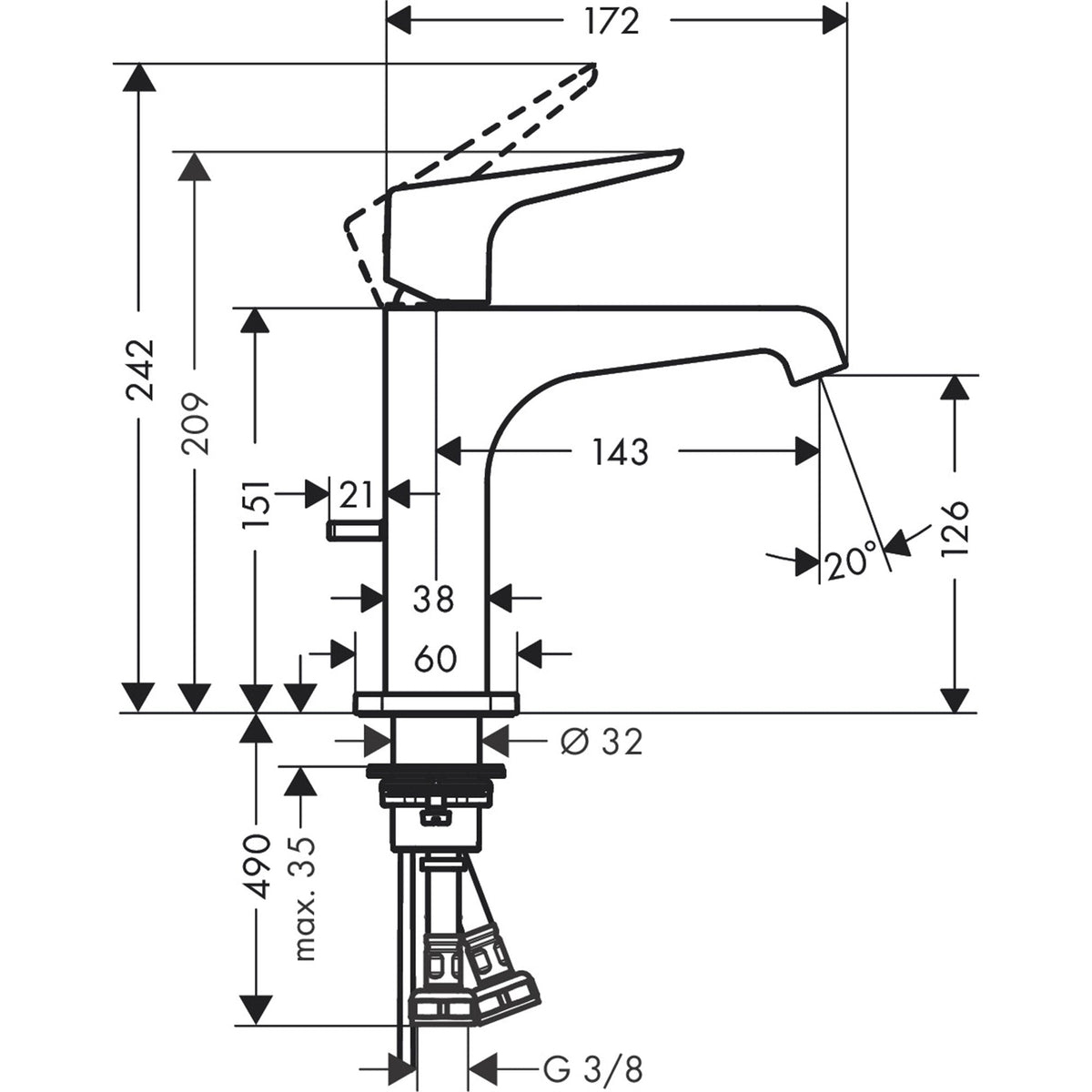 AXOR-Citterio-E-Single-lever-basin-mixer-130-with-lever-handle-and-pop-up-waste-set-36110-technical-02