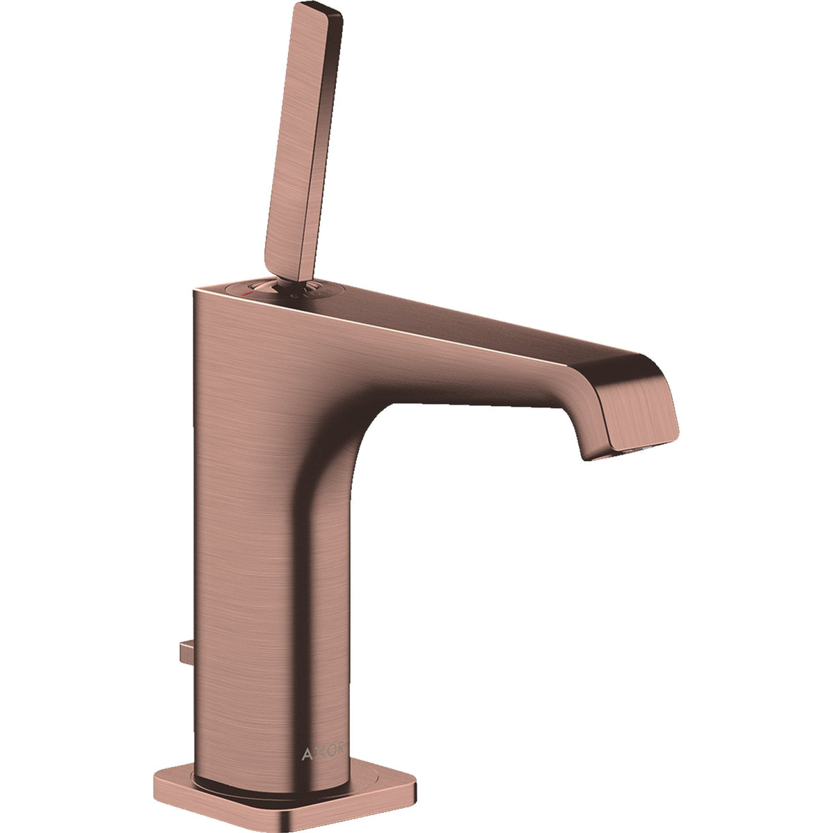 AXOR-Citterio-E-Single-lever-basin-mixer-130-with-pin-handle-and-pop-up-waste-set-Brushed-Red-Gold-36100310