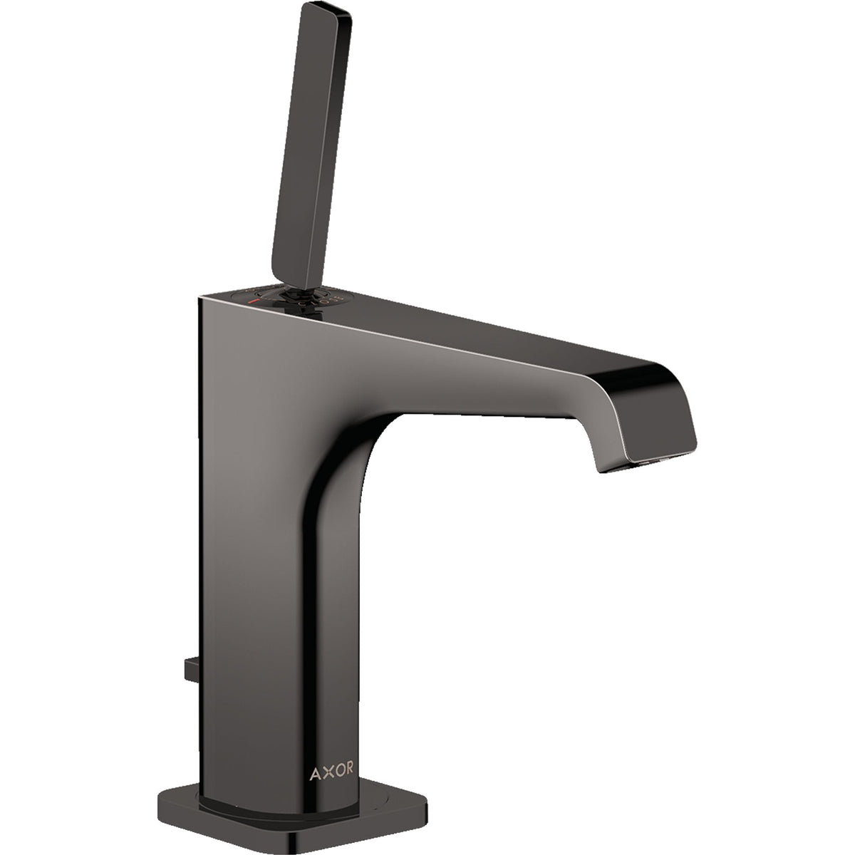 AXOR-Citterio-E-Single-lever-basin-mixer-130-with-pin-handle-and-pop-up-waste-set-Polished-Black-Chrome-36100330