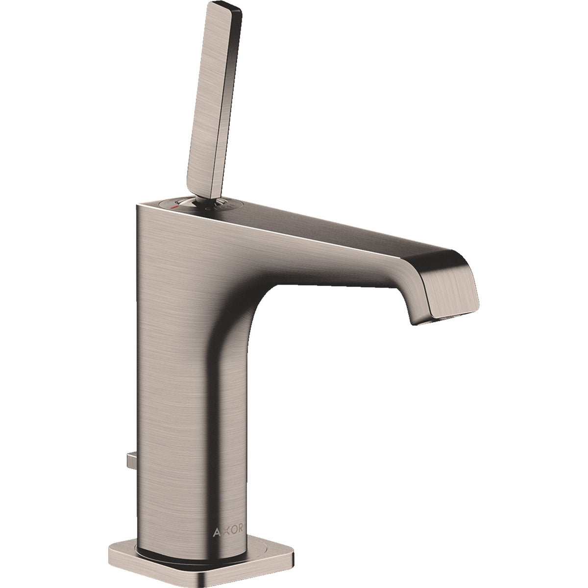 AXOR-Citterio-E-Single-lever-basin-mixer-130-with-pin-handle-and-pop-up-waste-set-Stainless-Steel-Optic-36100800