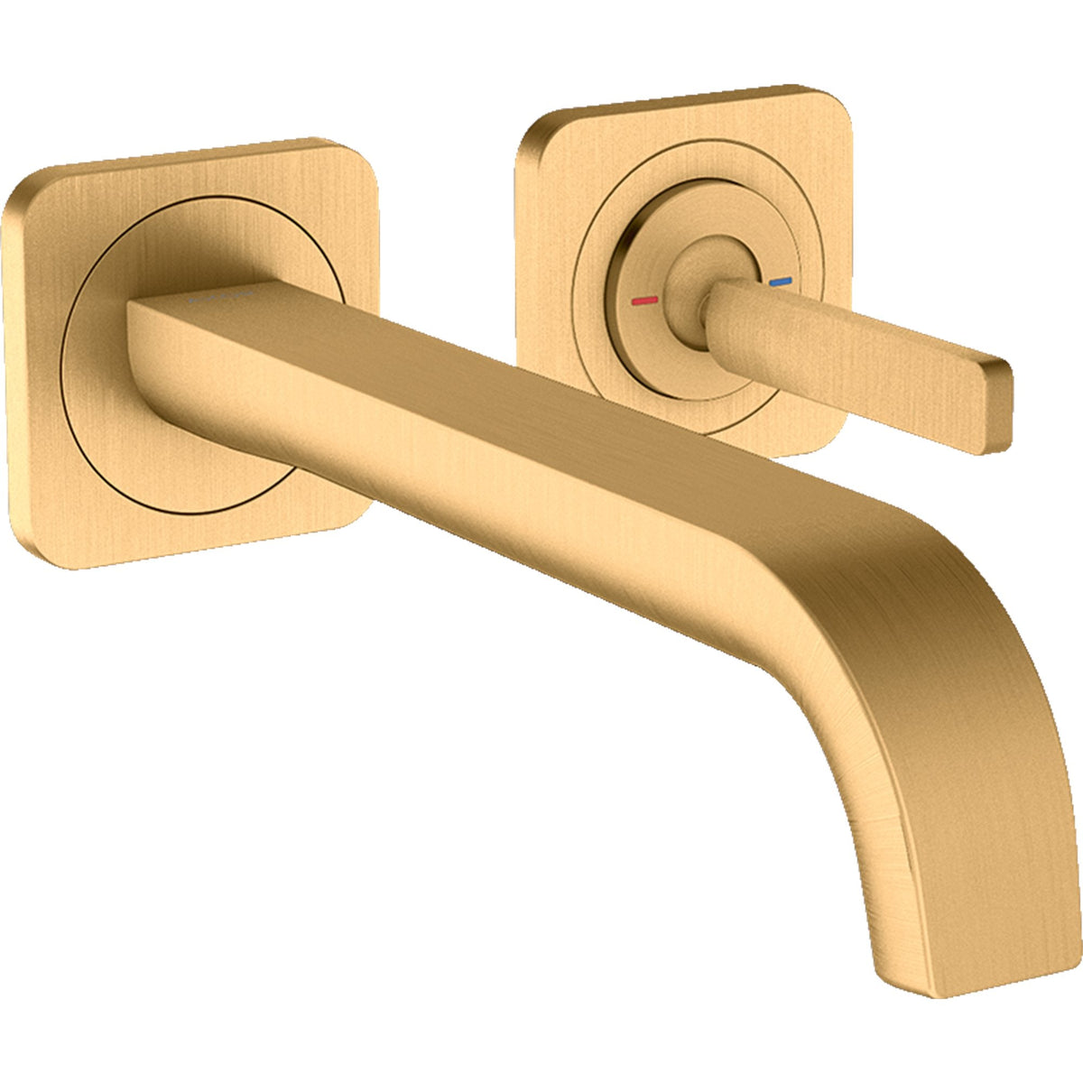 AXOR-Citterio-E-Single-lever-basin-mixer-for-concealed-installation-wall-mounted-with-pin-handle-spout-221-mm-and-escutcheons-Brushed-Brass-36106950