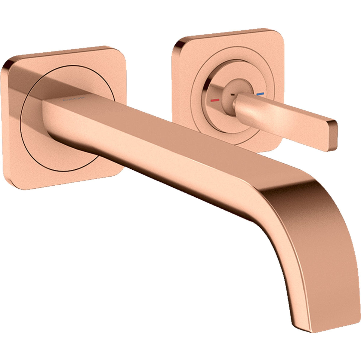 AXOR-Citterio-E-Single-lever-basin-mixer-for-concealed-installation-wall-mounted-with-pin-handle-spout-221-mm-and-escutcheons-Polished-Red-Gold-36106300